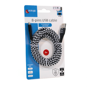 sologic | USB-A auf 8PIN Kabel 3m | Apple